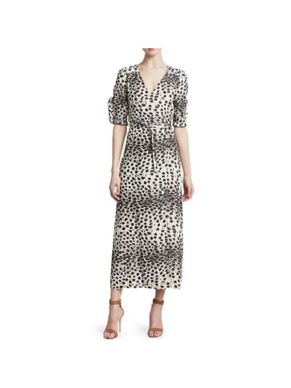 Sea New York Leo Animal Print Wrap Dress Size 2